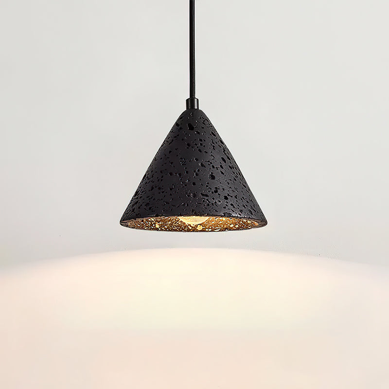 Terra Halo Pendant Light Model B: Dia 6.3″ x H 5.1″ / Black Travertine pendant Lamp