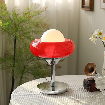 Harvey Table Lamp Dia 11″ x H 14.5″ / Dia 28cm x H 37cm / Chrome & Red / US Plug Table lamp