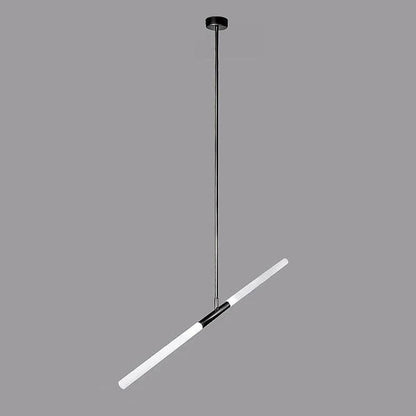 Hash Linear Suspension 2 heads Dia 39.4″ x H 43.3″ / Dia 100cm x H 110cm / Black + White / Warm White Pendant light