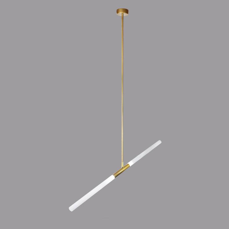 Hash Linear Suspension 2 heads Dia 39.4″ x H 43.3″ / Dia 100cm x H 110cm / Gold + White / Warm White Pendant light