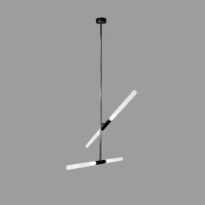 Hash Linear Suspension 4 heads Dia 39.4″ x H 43.3″ / Dia 100cm x H 110cm / Black + White / Warm White Pendant light
