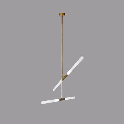 Hash Linear Suspension 4 heads Dia 39.4″ x H 43.3″ / Dia 100cm x H 110cm / Gold + White / Warm White Pendant light