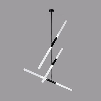 Hash Linear Suspension 6 heads Dia 39.4″ x H 43.3″ / Dia 100cm x H 110cm / Black + White / Warm White Pendant light