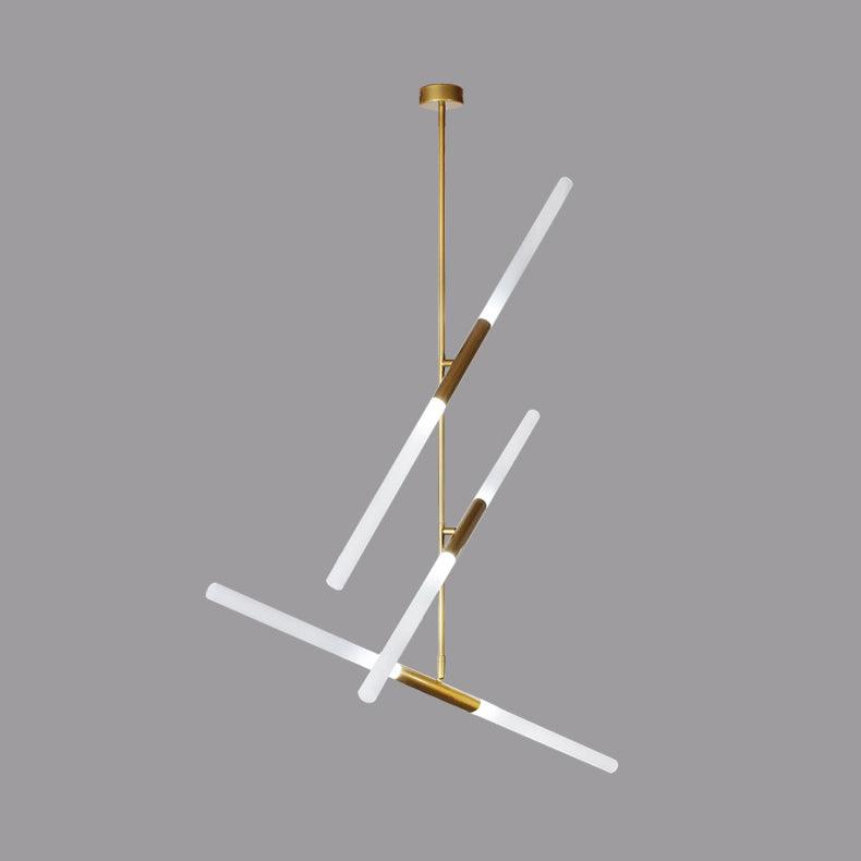 Hash Linear Suspension 6 heads Dia 39.4″ x H 43.3″ / Dia 100cm x H 110cm / Gold + White / Warm White Pendant light