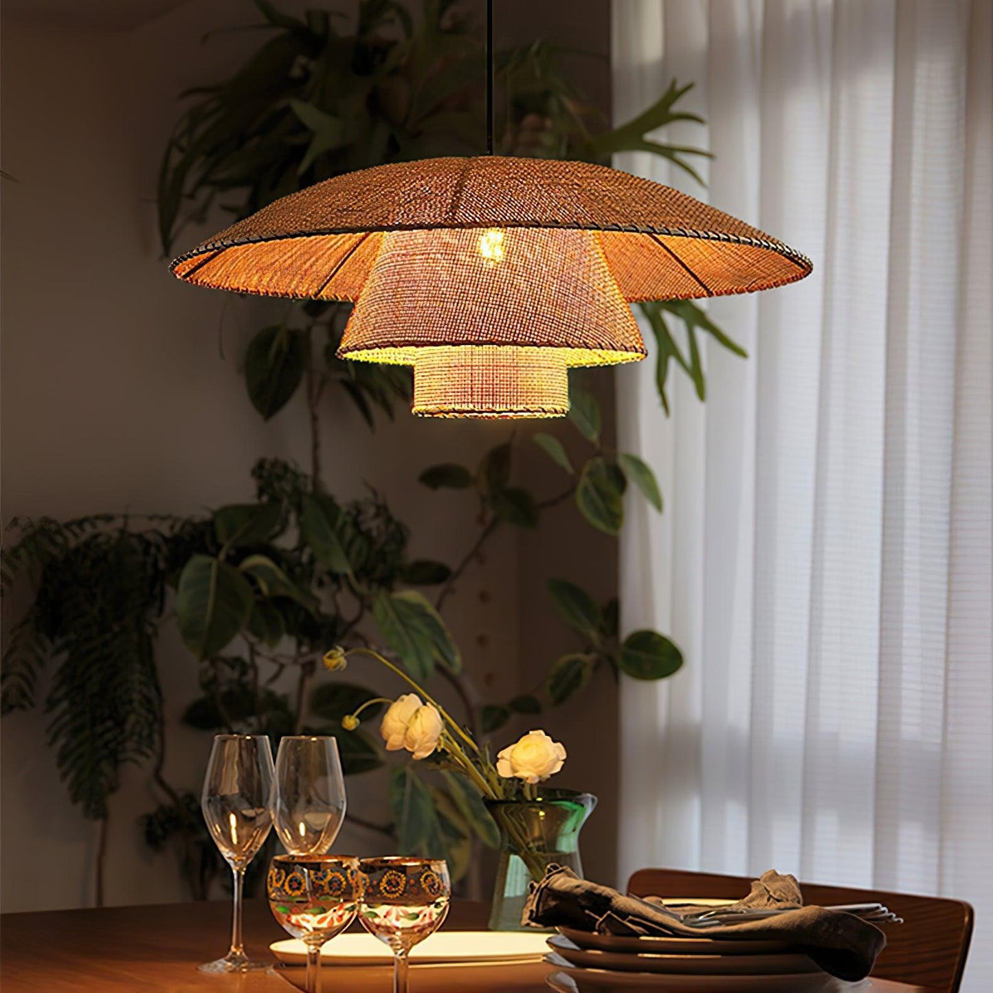 Hat Weave Rattan Pendant Lamp Pendant light