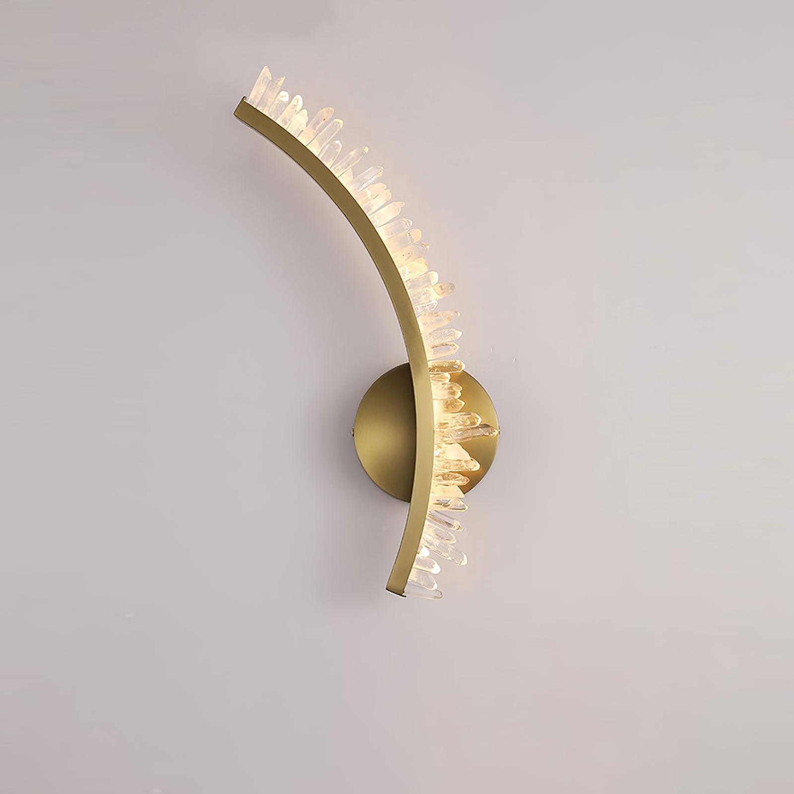 Hayes Wall Light ? 4.7″ x H 16.5″ / Dia 12cm x H 42cm（Power: ~15W） / Gold & Clear / Warm White Wall lamp