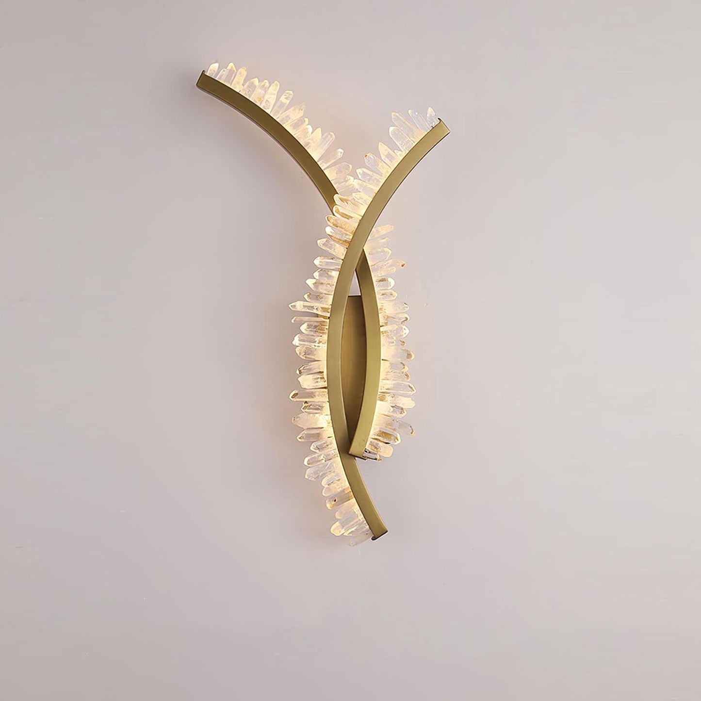 Hayes Wall Light ? 6.6″ x H 19.2″ / Dia 17cm x H 49cm（Power: ~30W） / Gold & Clear / Warm White Wall lamp
