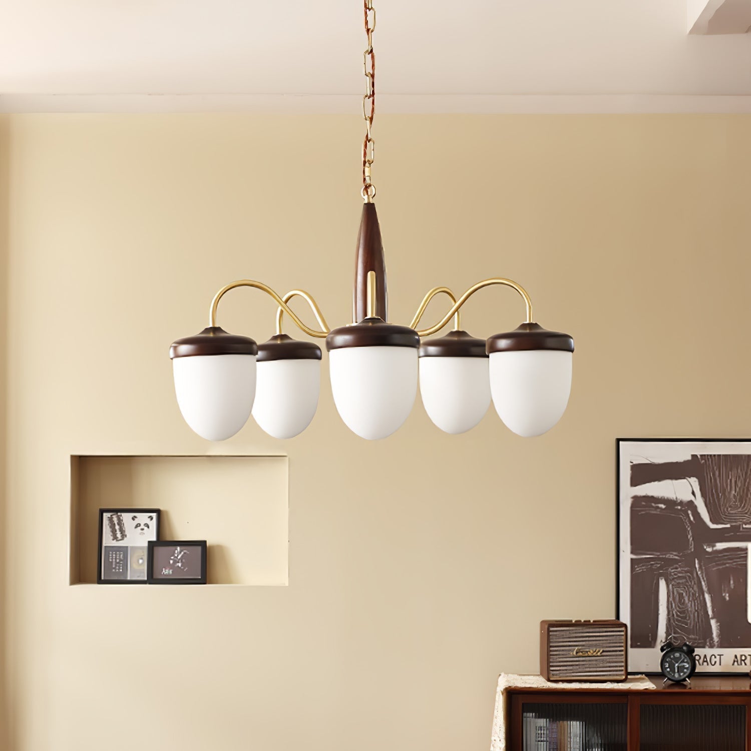 Hazelnut Branch Chandelier Chandelier