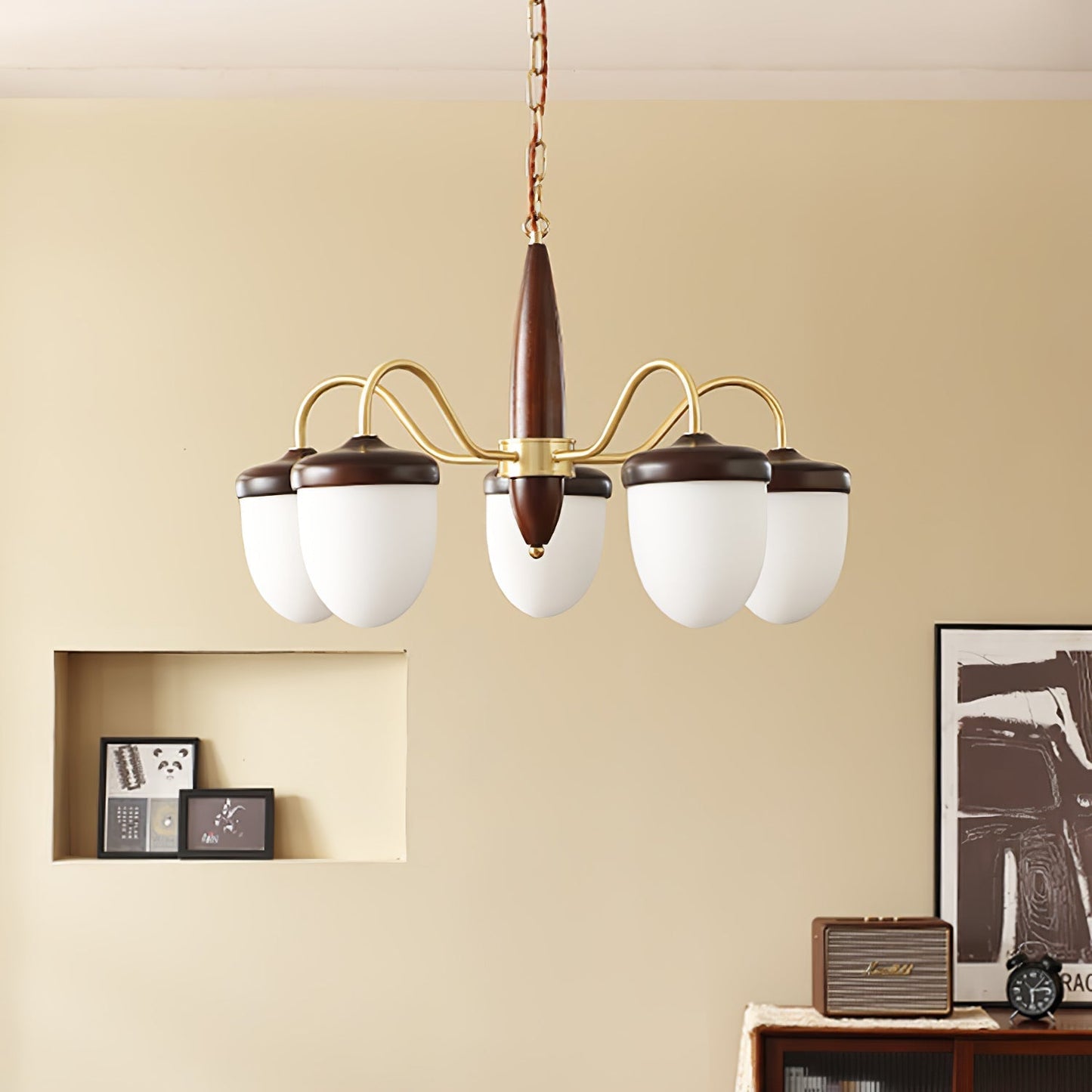 Hazelnut Branch Chandelier Chandelier