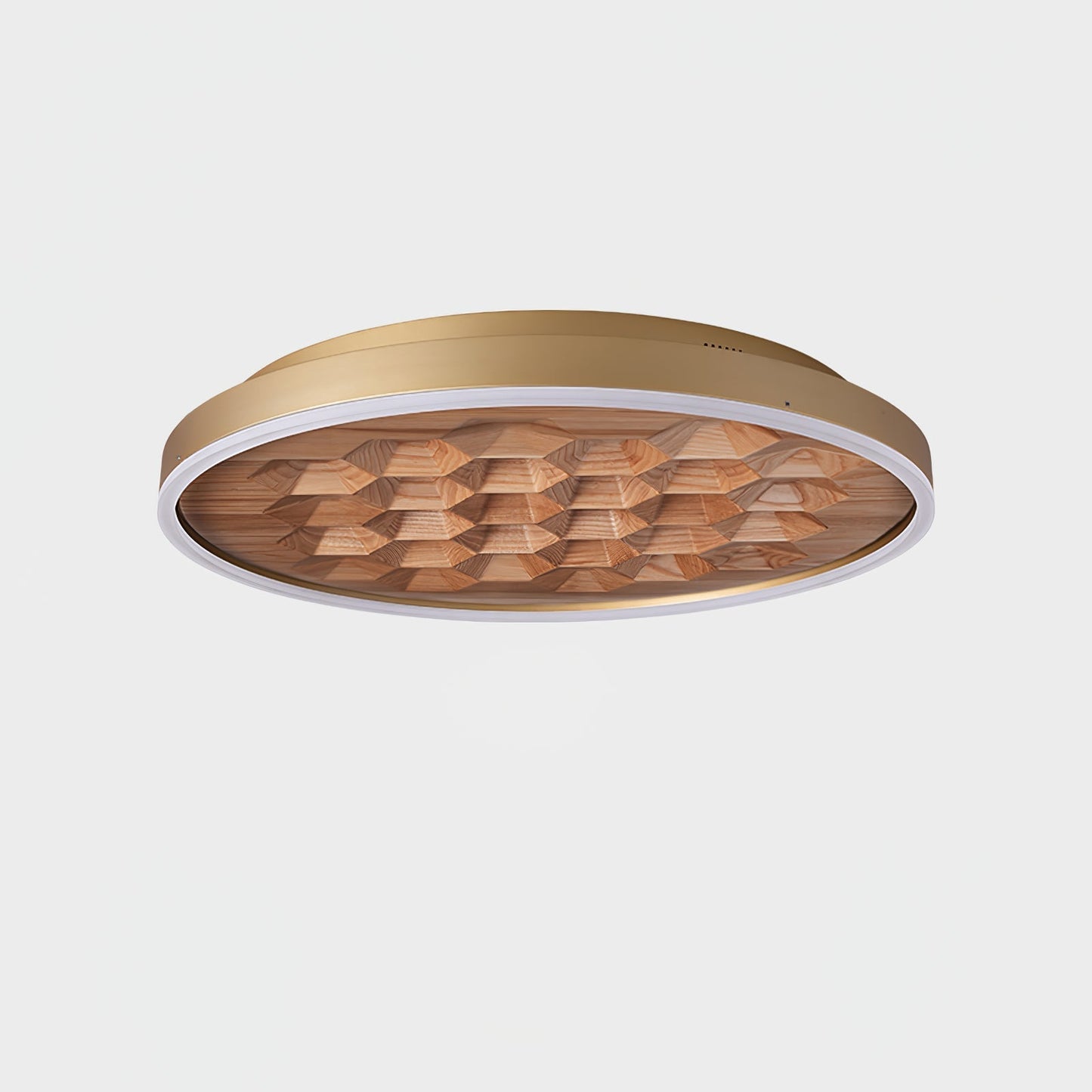 Heartwood Ceiling Lamp ? 23.6’’ x H 3.1’’ / Gold & Wood Color / Warm Light Ceiling lamp