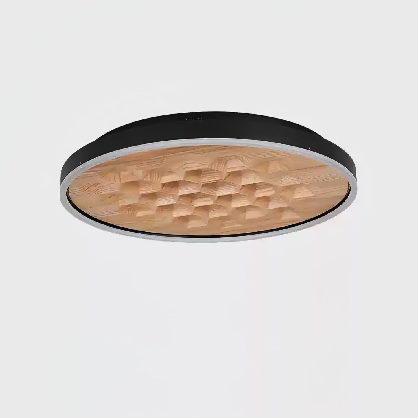 Heartwood Ceiling Lamp ? 23.6’’ x H 3.1’’ / Black & Wood Color / Warm Light Ceiling lamp