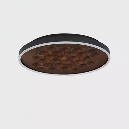 Heartwood Ceiling Lamp Dia 23.6’’ x H 3.1’’ / Black & Walnut Color / Warm Light Ceiling lamp