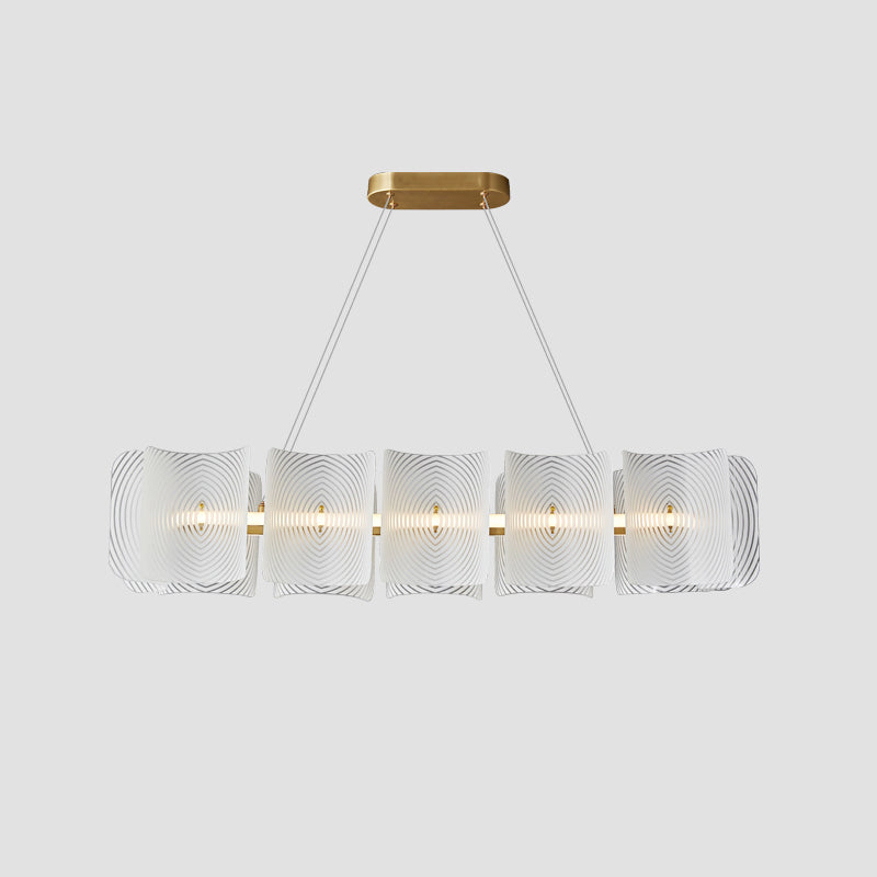 Helios Rectangle Pendant Lamp L 47.2″ x W 19.7″ x H 7.9″ / L 120cm x W 50cm x H 20cm / Brass & Frosted white / Warm