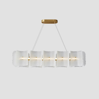 Helios Rectangle Pendant Lamp L 47.2″ x W 19.7″ x H 7.9″ / L 120cm x W 50cm x H 20cm / Brass & Frosted white / Warm