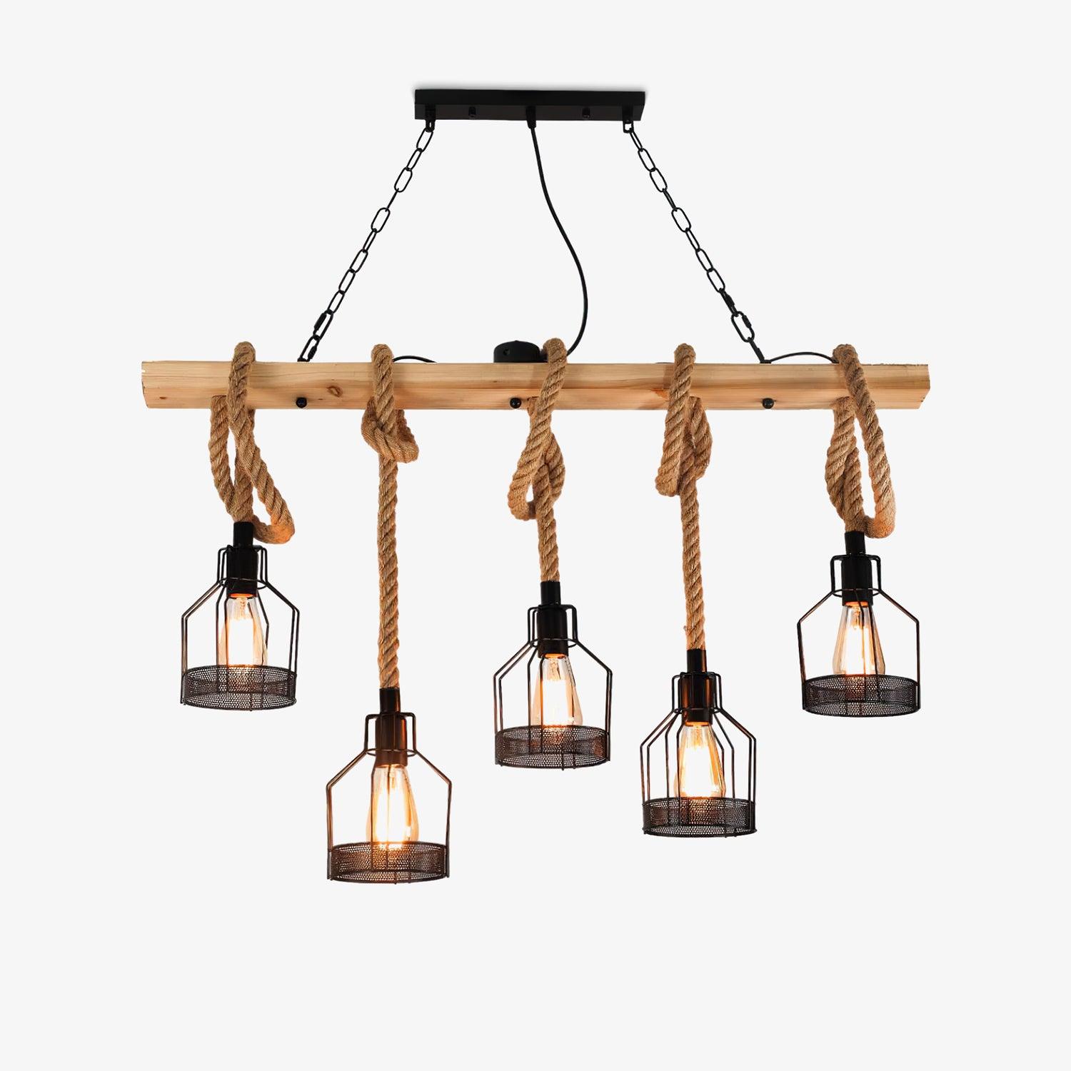 Hemp Rope Industrial Grenade Chandelier Chandelier