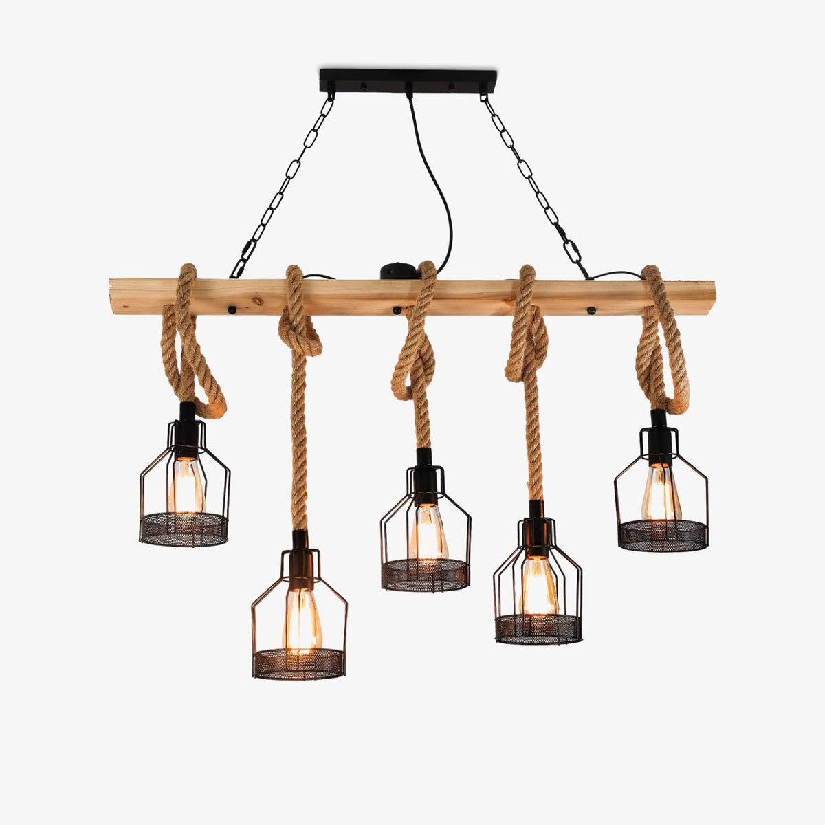 Hemp Rope Industrial Grenade Chandelier Chandelier