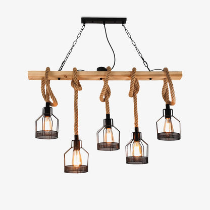 Hemp Rope Industrial Grenade Chandelier Chandelier