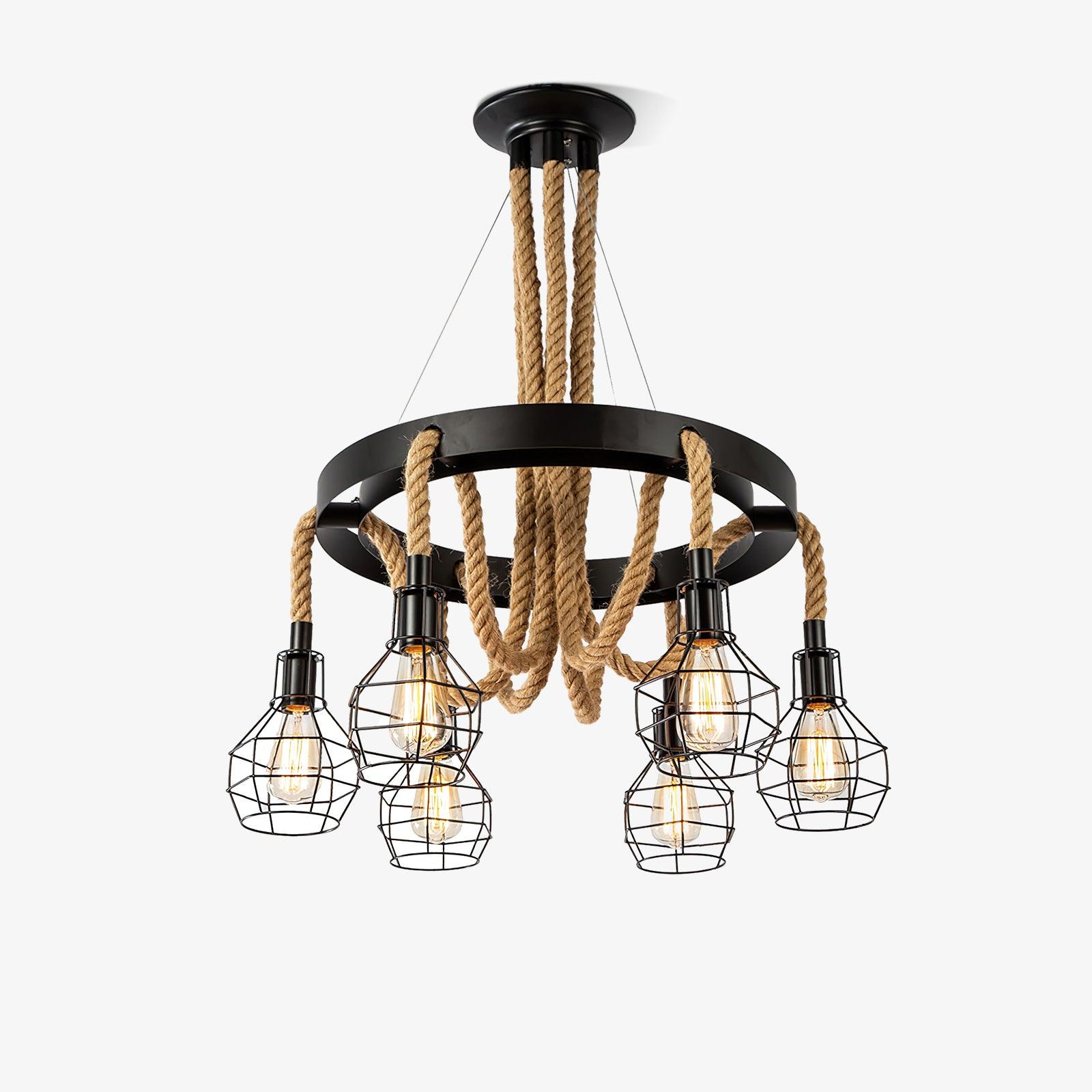 Hemp Rope Industrial Starfall Chandelier Chandelier