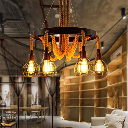 Hemp Rope Industrial Starfall Chandelier Chandelier