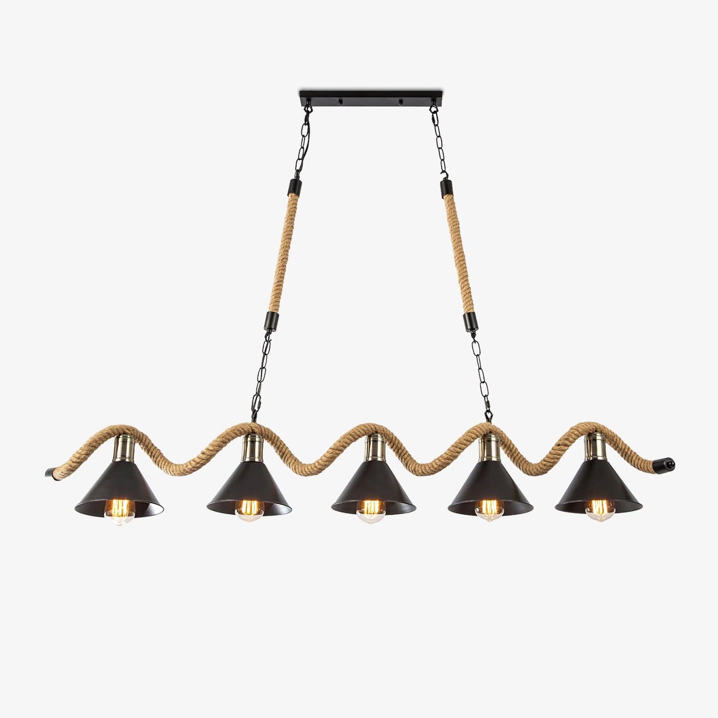 Hemp Rope Industrial Wave Chandelier Chandelier