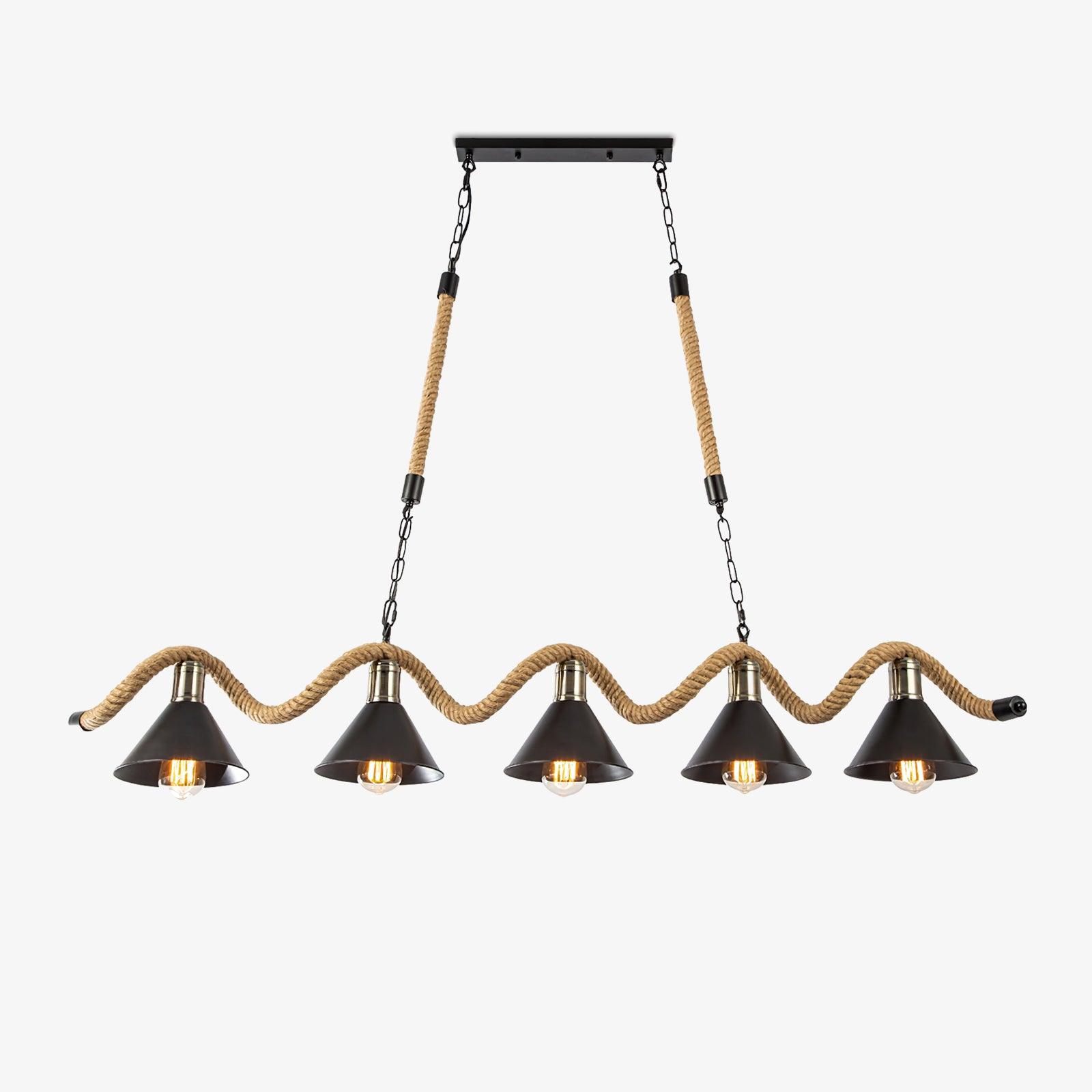 Hemp Rope Industrial Wave Chandelier Chandelier