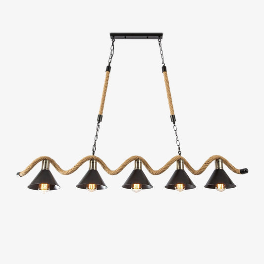 Hemp Rope Industrial Wave Chandelier Chandelier