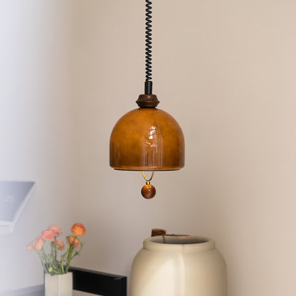 Herda Pendant Lamp Dia 9.8″ x H 8.3″ / Dia 25cm x H 21cm / Dark walnut & Dark Brown Pendant light