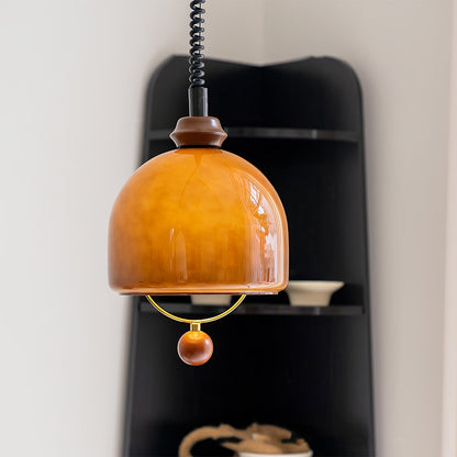 Herda Pendant Lamp Dia 9.8″ x H 8.3″ / Dia 25cm x H 21cm / Dark walnut & Dark Brown Pendant light