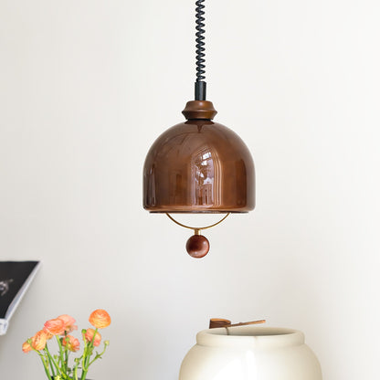 Herda Pendant Lamp Dia 9.8″ x H 8.3″ / Dia 25cm x H 21cm / Dark walnut & Dark Brown Pendant light