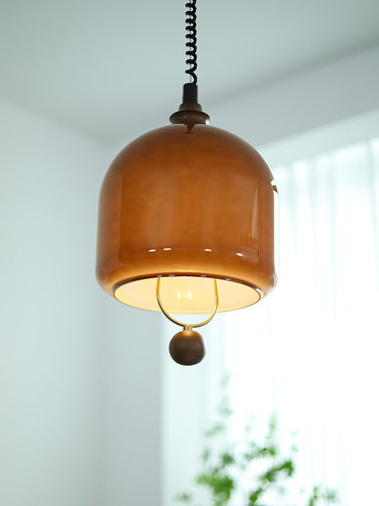 Herda Pendant Lamp Dia 9.8″ x H 8.3″ / Dia 25cm x H 21cm / Dark walnut & Dark Brown Pendant light