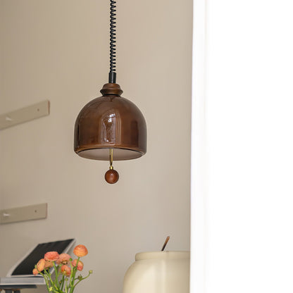 Herda Pendant Lamp Dia 9.8″ x H 8.3″ / Dia 25cm x H 21cm / Dark walnut & Dark Brown Pendant light