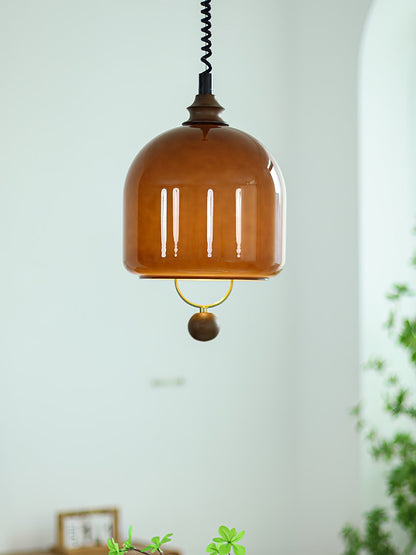 Herda Pendant Lamp Dia 9.8″ x H 8.3″ / Dia 25cm x H 21cm / Dark walnut & Dark Brown Pendant light