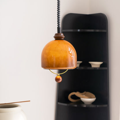 Herda Pendant Lamp Dia 9.8″ x H 8.3″ / Dia 25cm x H 21cm / Dark walnut & Dark Brown Pendant light