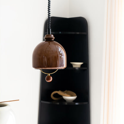 Herda Pendant Lamp Dia 9.8″ x H 8.3″ / Dia 25cm x H 21cm / Dark walnut & Dark Brown Pendant light