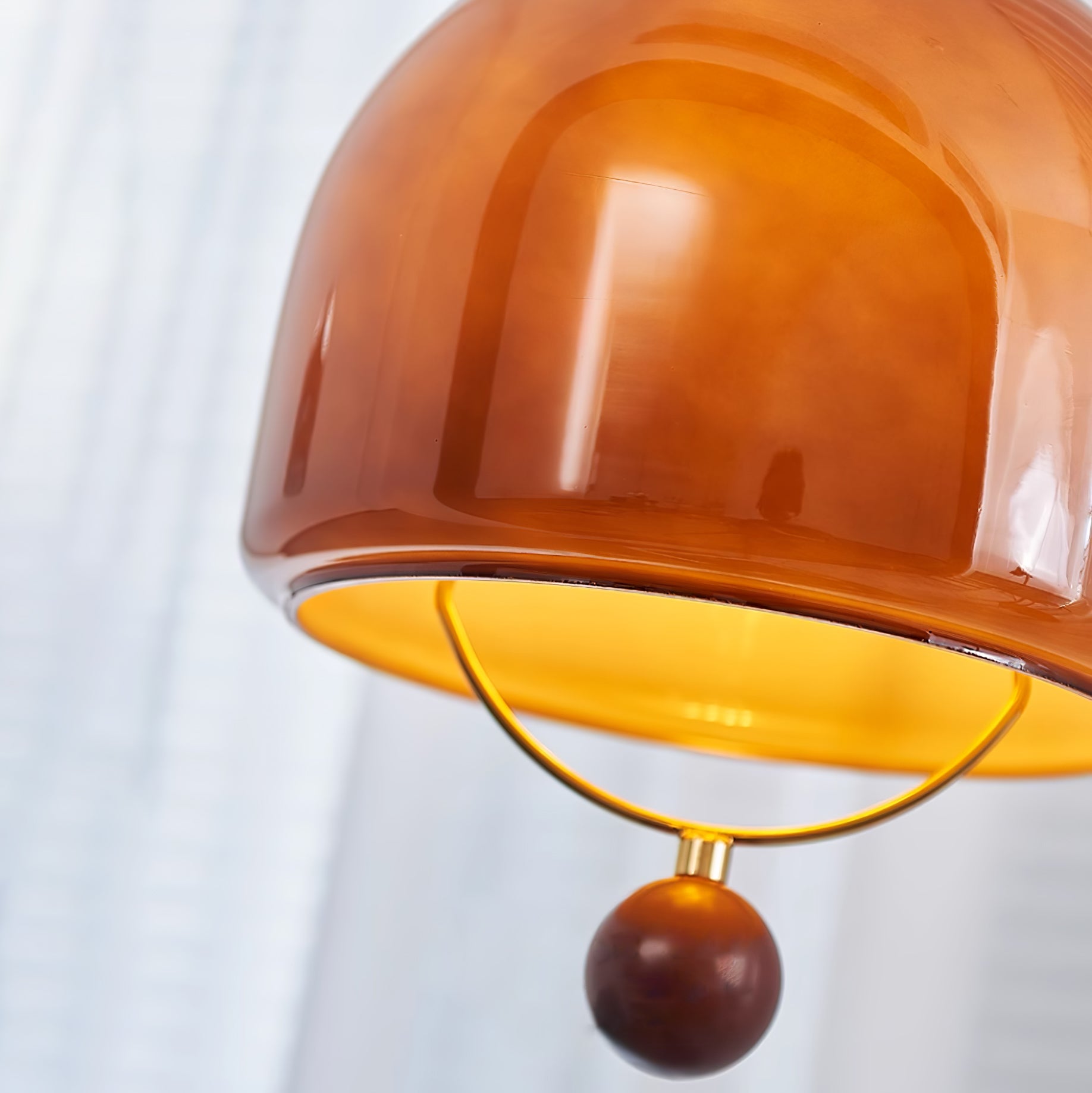 Herda Pendant Lamp Dia 9.8″ x H 8.3″ / Dia 25cm x H 21cm / Dark walnut & Dark Brown Pendant light