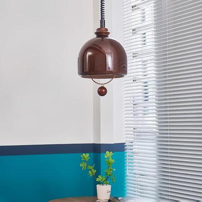 Herda Pendant Lamp Dia 9.8″ x H 8.3″ / Dia 25cm x H 21cm / Dark walnut & Dark Brown Pendant light