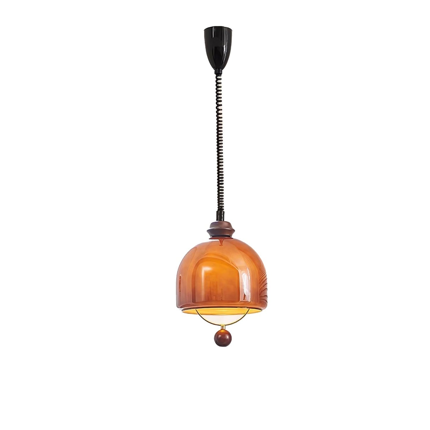 Herda Pendant Lamp Dia 9.8″ x H 8.3″ / Dia 25cm x H 21cm / Dark walnut & Dark Brown Pendant light
