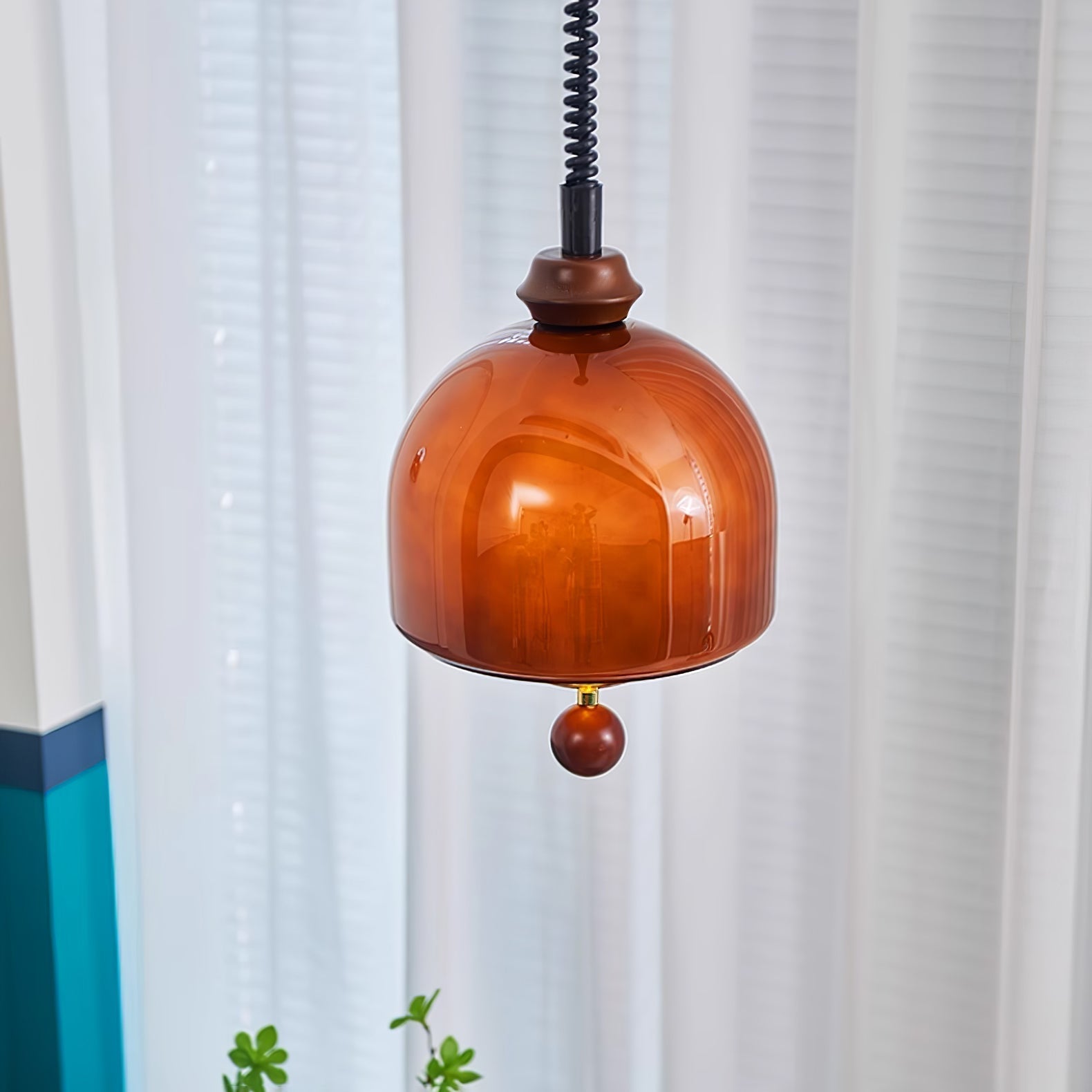 Herda Pendant Lamp Dia 9.8″ x H 8.3″ / Dia 25cm x H 21cm / Dark walnut & Dark Brown Pendant light