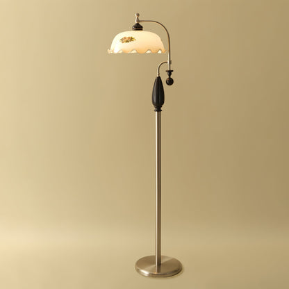 Heritage Bloom Floor Lamp Dia 15.7″ x H 63.8″ / Black & Nickel & White / US Plug 1001 Floor lamp