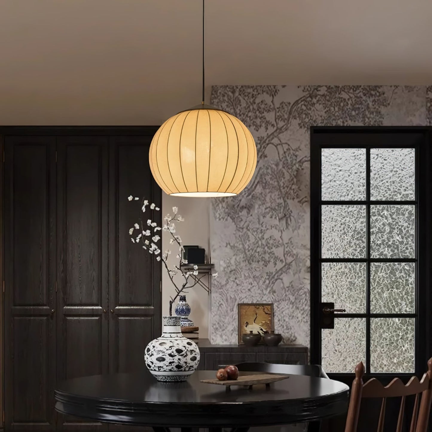 Heritage Lantern Pendant Lamp ? 15.7″ x H 13.4″ / White & Gold Pendant light