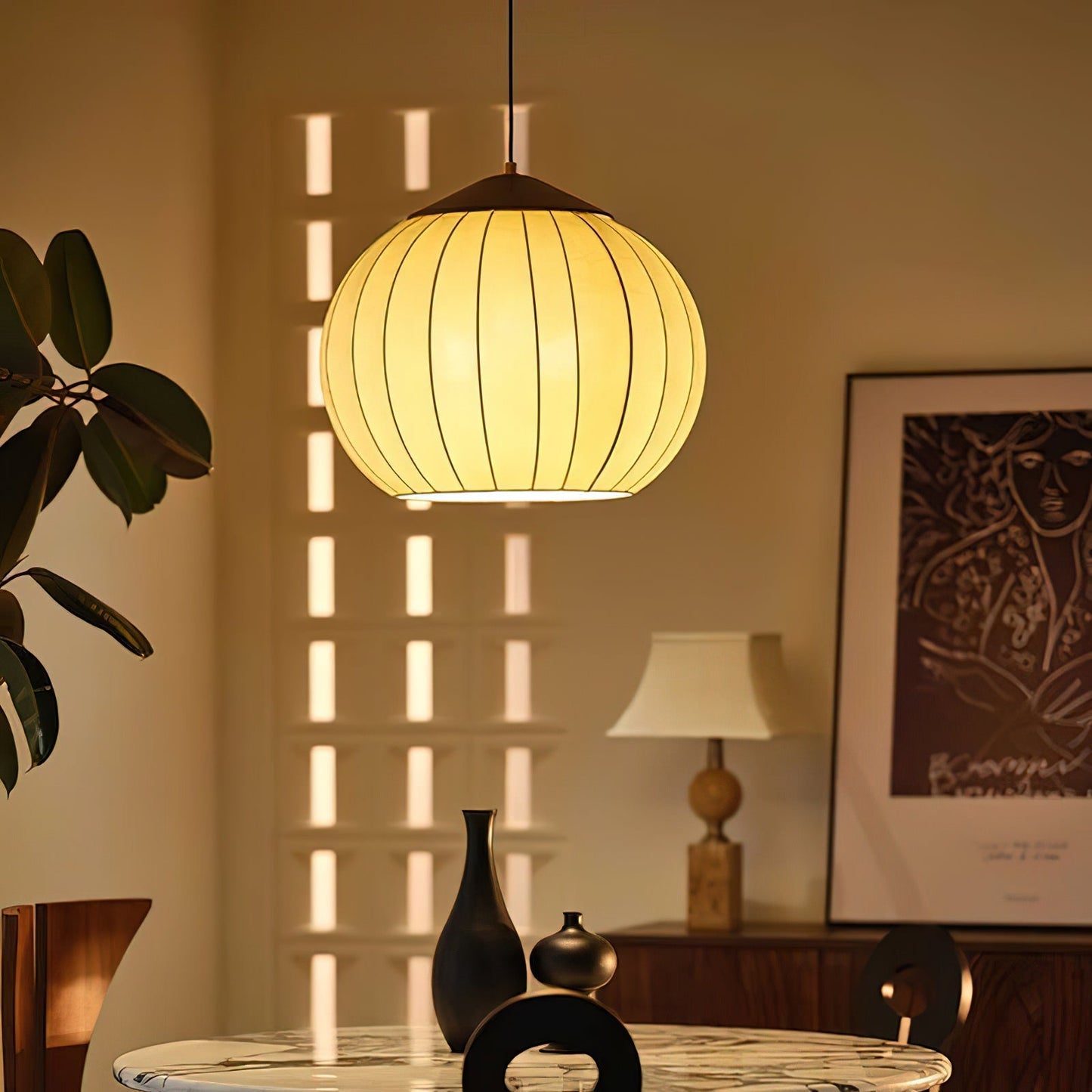 Heritage Lantern Pendant Lamp ? 15.7″ x H 13.4″ / White & Gold Pendant light