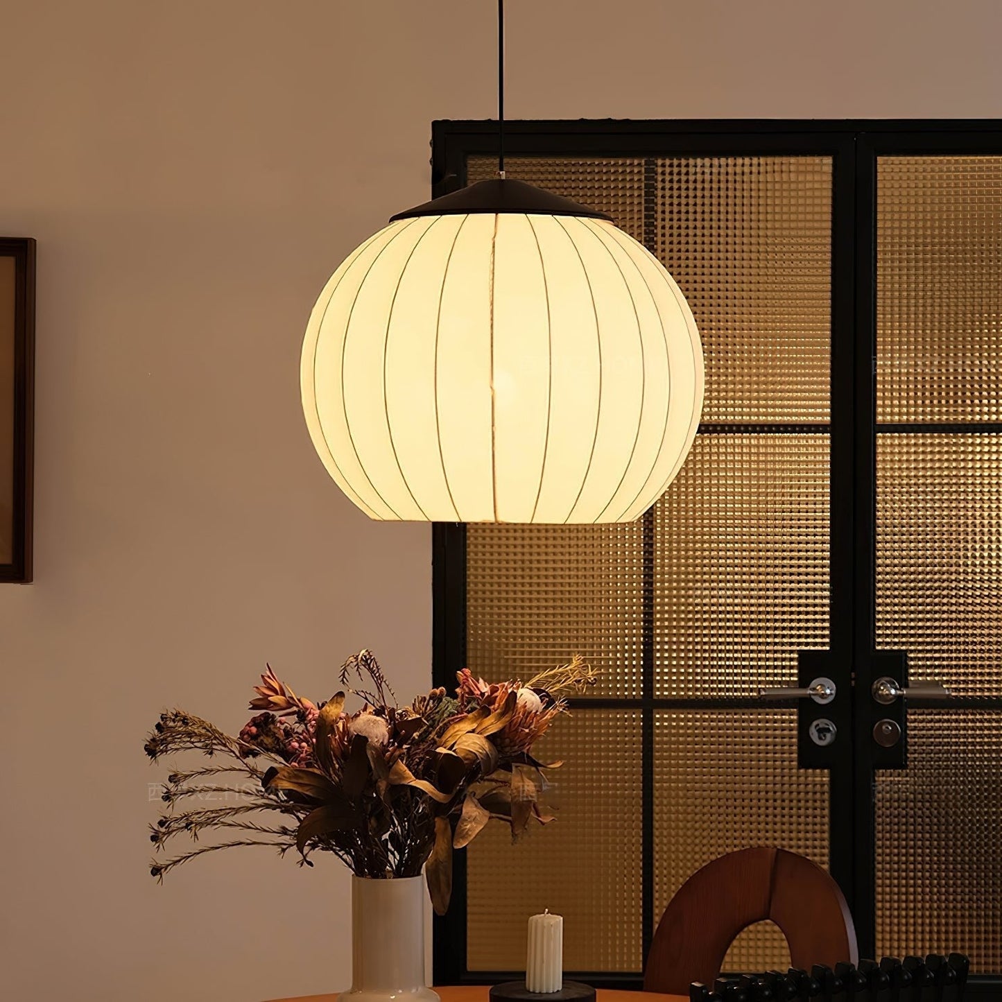 Heritage Lantern Pendant Lamp ? 15.7″ x H 13.4″ / White & Gold Pendant light