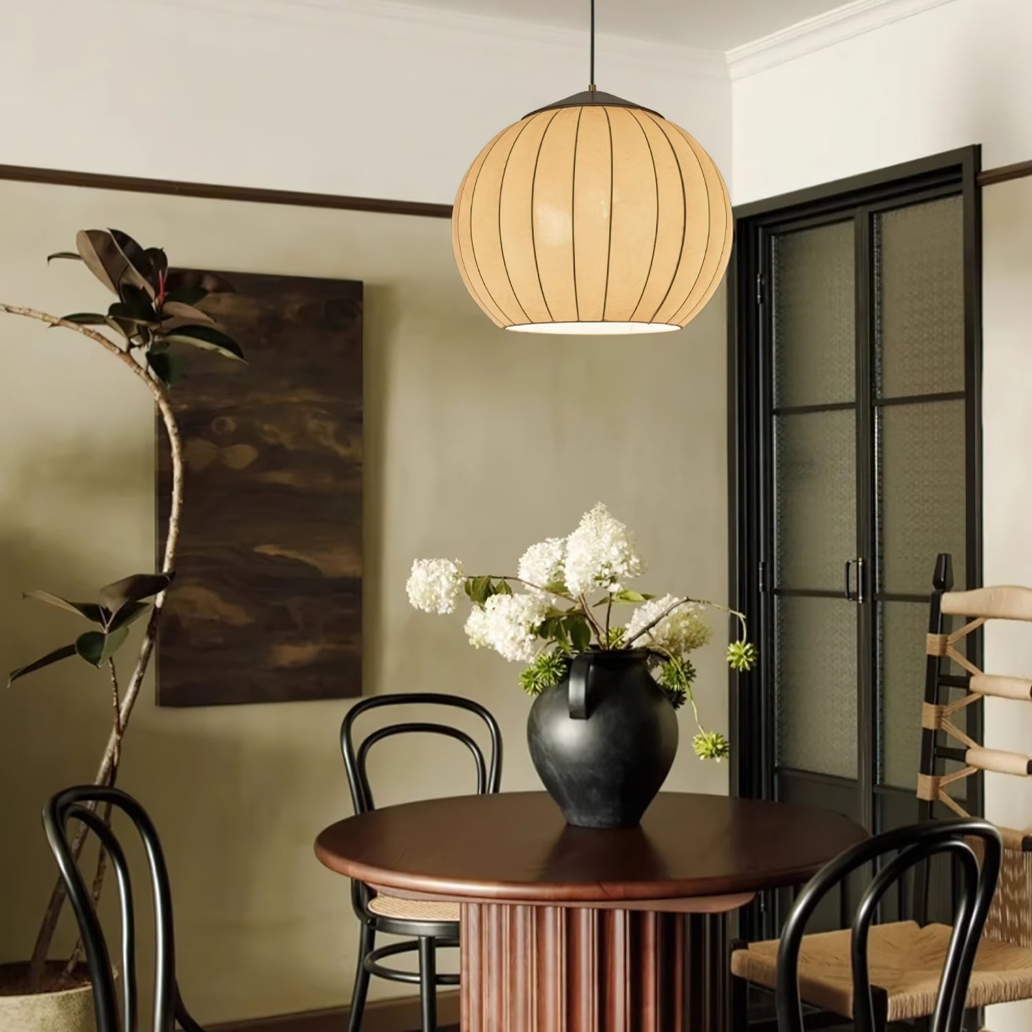 Heritage Lantern Pendant Lamp ? 15.7″ x H 13.4″ / White & Gold Pendant light
