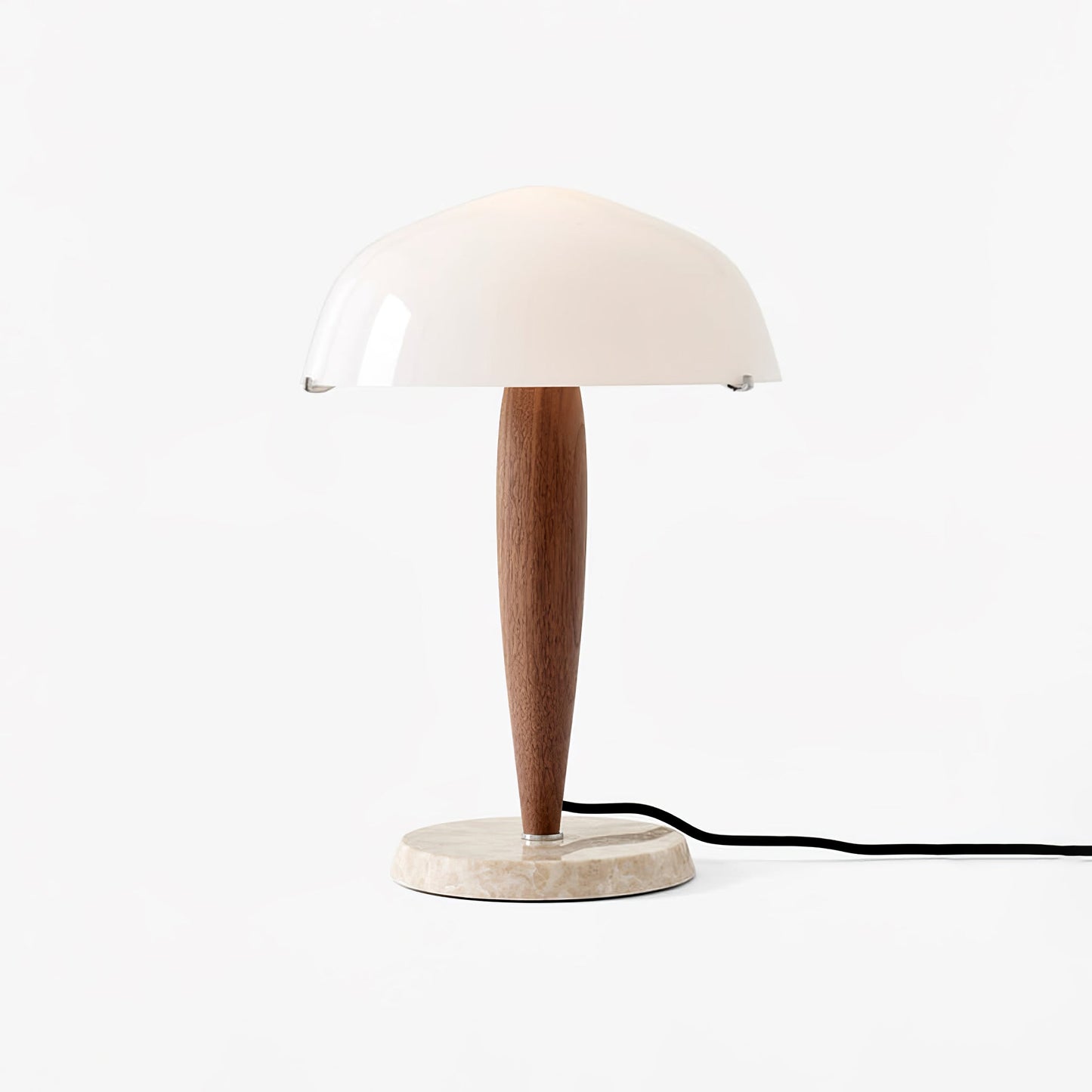 Emerson Table Lamp Dia 9.8″ x H 15″ / Dia 25cm x H 38cm / Dark walnut & White / US Plug Table lamp