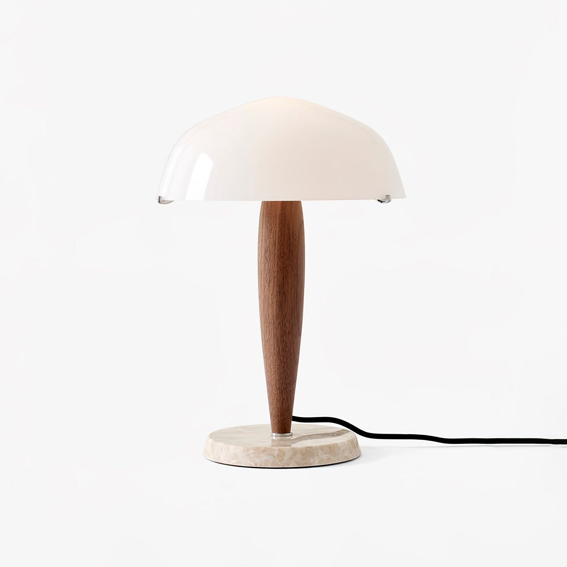 Emerson Table Lamp Dia 9.8″ x H 15″ / Dia 25cm x H 38cm / Dark walnut & White / US Plug Table lamp