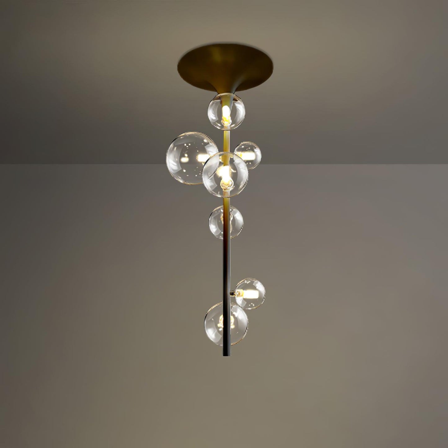Hermann Horn Ceiling Light 7 Heads ? 11.8″ x H 33.1″ / Dia 30cm x H 84cm / Black Ceiling lamp