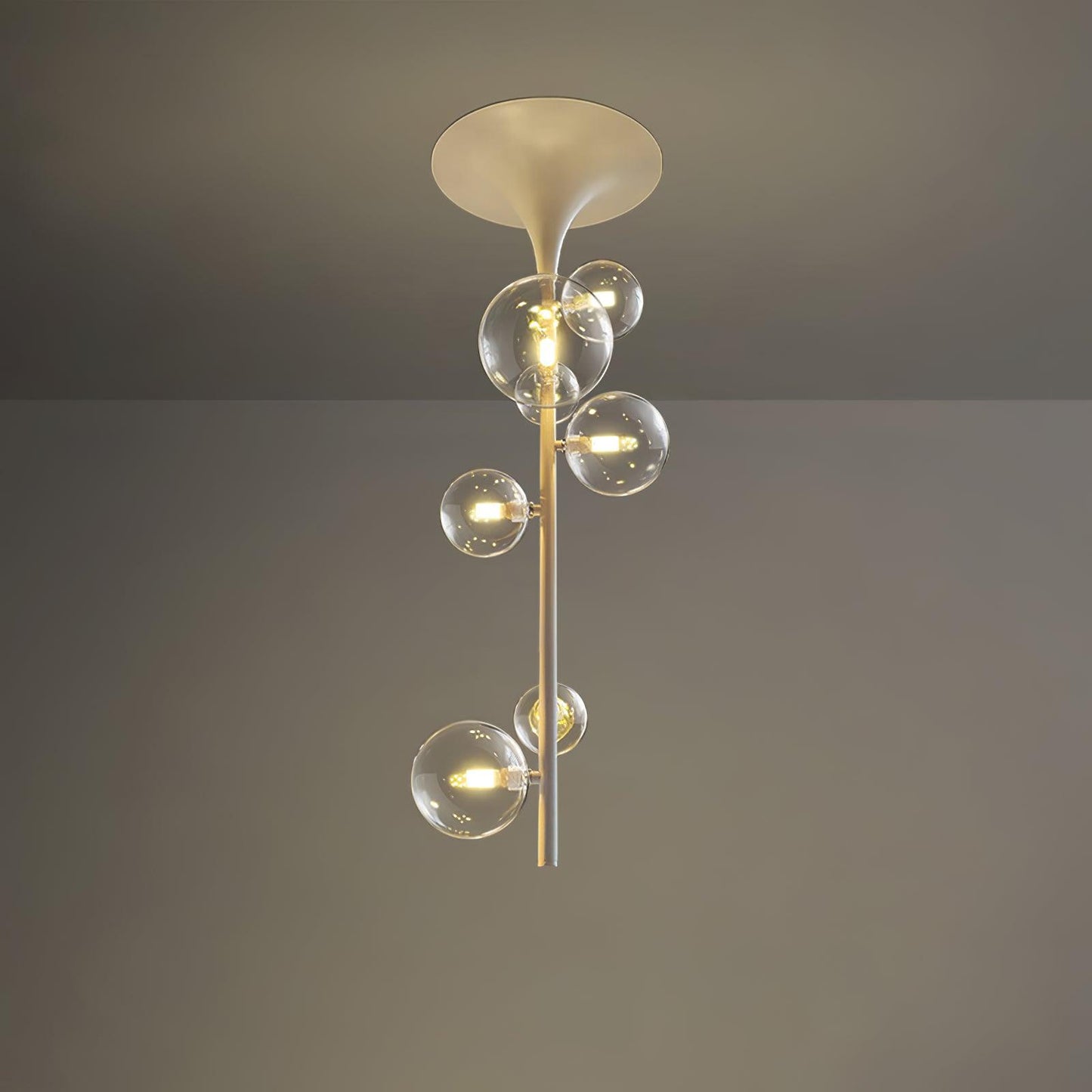 Hermann Horn Ceiling Light 7 Heads ? 11.8″ x H 33.1″ / Dia 30cm x H 84cm / White Ceiling lamp