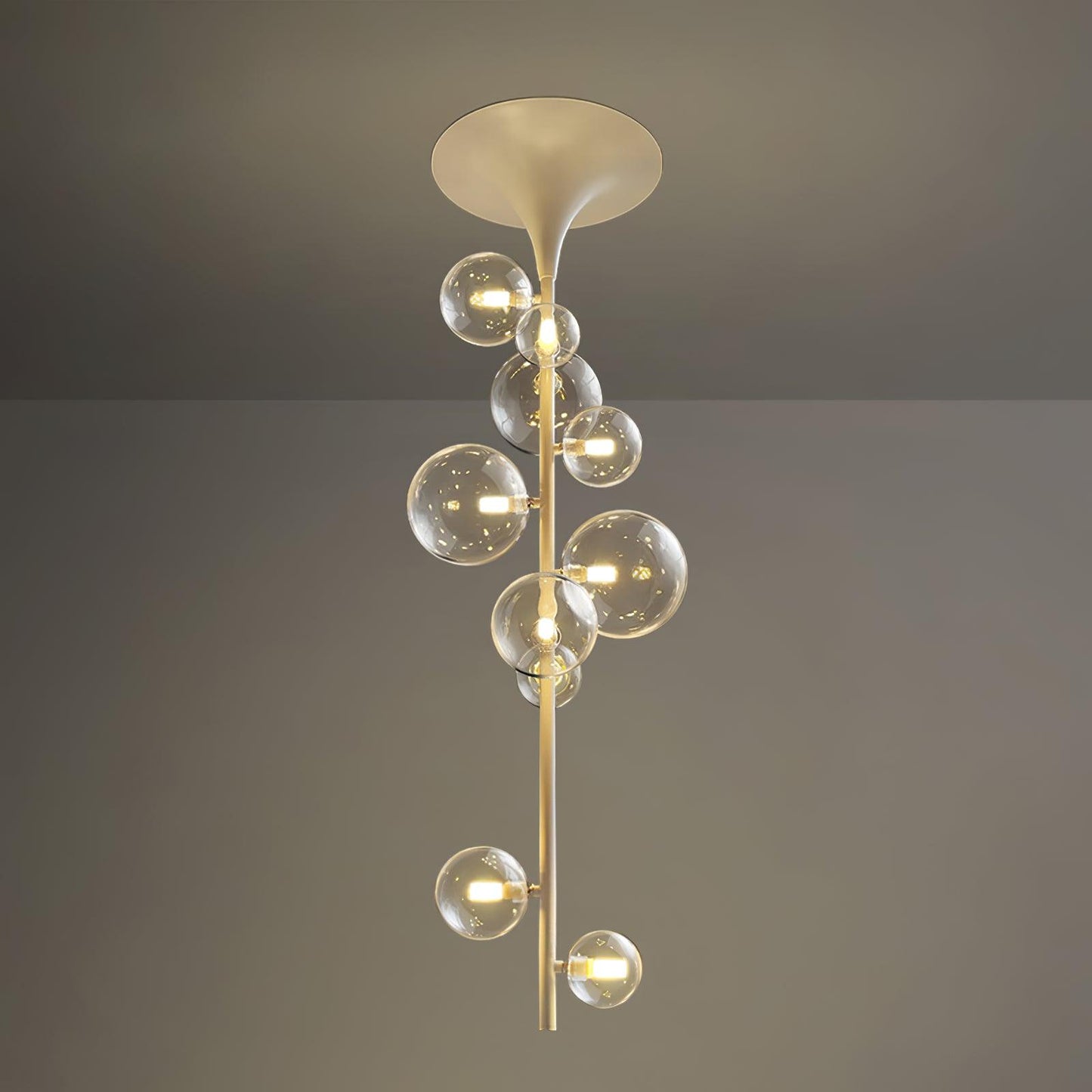 Hermann Horn Ceiling Light 10 Heads ? 11.8″ x H 42.1″ / Dia 30cm x H 107cm / White Ceiling lamp
