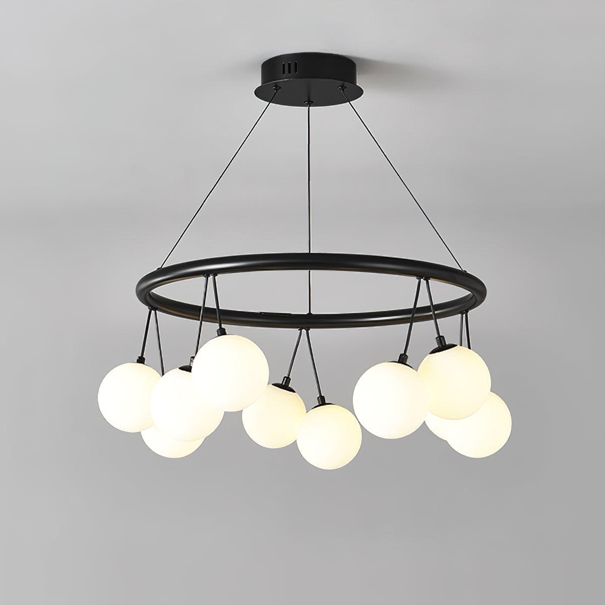 Heronia Chandelier 10 Heads Dia 23.6″ x H 9.8″ / Dia 60cm x H 25cm / Black & White Chandelier