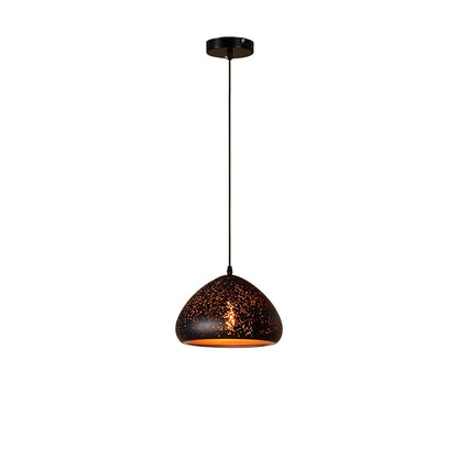 Hollow Industrial Pendant Lamp Model C: Dia 9.8 x H 7.1″ / Dia 25cm x H 18cm / Black & Gold Pendant light